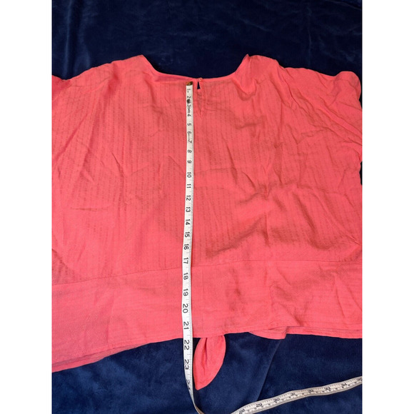 Buffalo David Bitton Shirt Women’s XL Coral Orange Blouse Top Tie Front - Picture 4 of 5